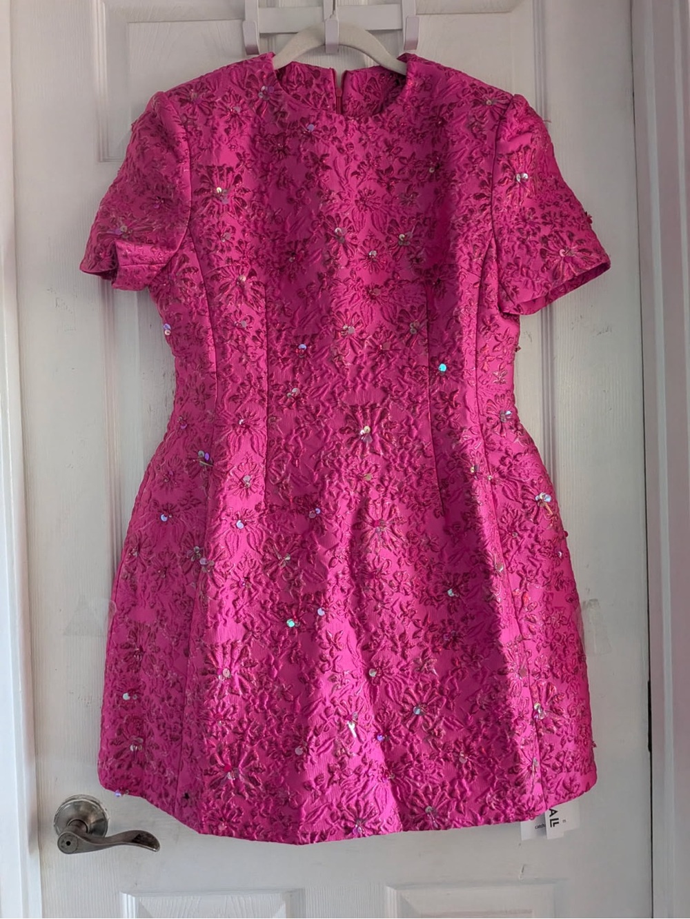 NWT Catchall Astrid Pink Jacquard Floral Mini Dress - Picture 8 of 8